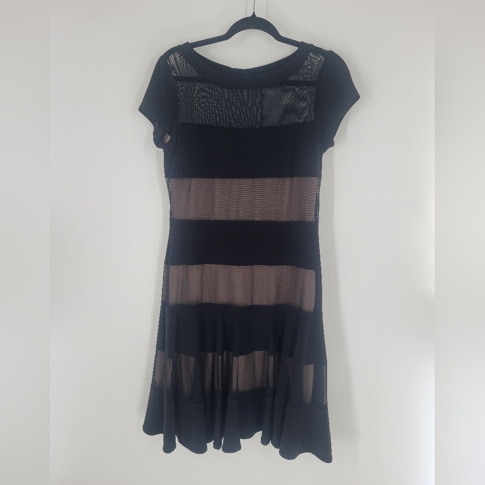 Bali Dress Size 8 Cocktail Black Mesh Panel Stretch